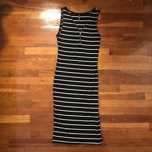 Striped Dress w- Zipper by Oboe